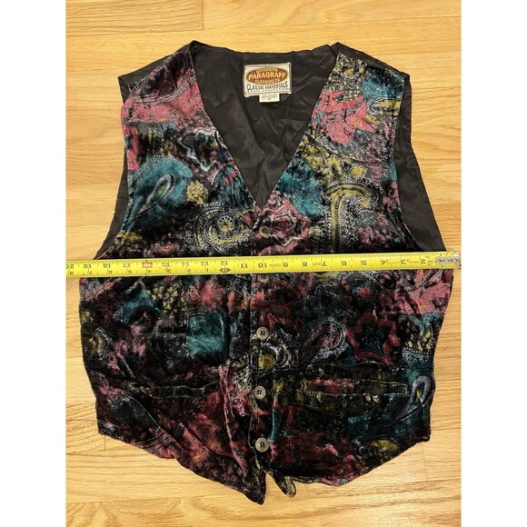 Paragraff Rayon Western Vest Small Multicolor Paisley - Picture 6 of 8